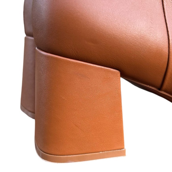 NEW Aerosoles Irma Caramel Color Pointed Toe Block Heel Booties - Picture 4 of 8